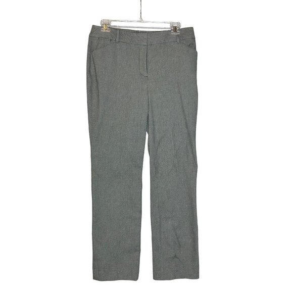 Chico's Black White Print Size 4R (O) Stretch Flat Front Dress Pants - Picture 3 of 7